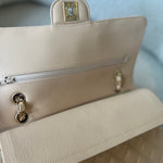 CHANEL Handbag Beige Clair Caviar Quilted Classic Flap Medium GHW - Redeluxe