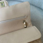 CHANEL Handbag Beige Clair Caviar Quilted Classic Flap Medium GHW - Redeluxe
