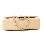 CHANEL Handbag Beige Clair Caviar Quilted Classic Flap Medium Gold Hardware - Redeluxe