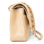 CHANEL Handbag Beige Clair Caviar Quilted Classic Flap Medium Gold Hardware - Redeluxe