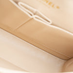 CHANEL Handbag Beige Clair Caviar Quilted Classic Flap Medium Gold Hardware - Redeluxe