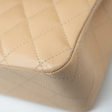 CHANEL Handbag Beige Clair Caviar Quilted Classic Flap Medium Gold Hardware - Redeluxe