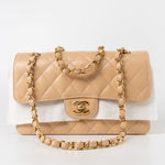 CHANEL Handbag Beige Clair Caviar Quilted Classic Flap Small Gold Hardware - Redeluxe