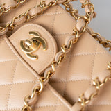 CHANEL Handbag Beige Clair Caviar Quilted Classic Flap Small Gold Hardware - Redeluxe