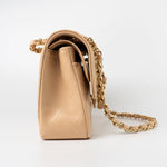 CHANEL Handbag Beige Clair Caviar Quilted Classic Flap Small Gold Hardware - Redeluxe