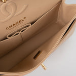 CHANEL Handbag Beige Clair Caviar Quilted Classic Flap Small Gold Hardware - Redeluxe