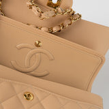 CHANEL Handbag Beige Clair Caviar Quilted Classic Flap Small Gold Hardware - Redeluxe