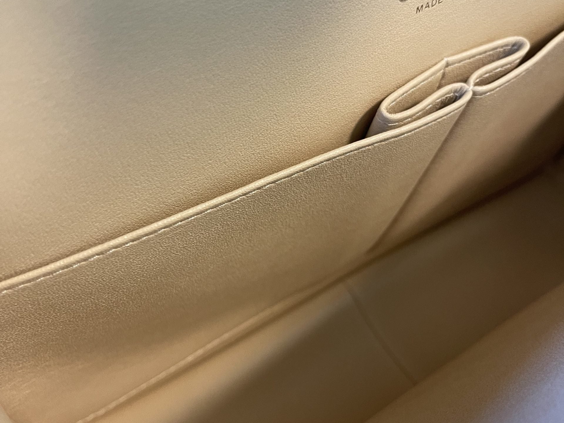 CHANEL Handbag Beige Clair Caviar Quilted Jumbo Classic Flap LGHW - Redeluxe
