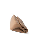 CHANEL Handbag Beige Dark Beige / Caramel Lambskin Quilted Jumbo Classic Flap Light Gold Hardware - Redeluxe