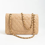 CHANEL Handbag Beige Lambskin Quilted Classic Flap Medium GHW - Redeluxe