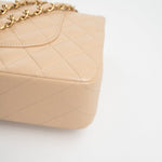 CHANEL Handbag Beige Lambskin Quilted Classic Flap Medium GHW - Redeluxe