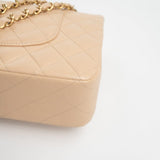 CHANEL Handbag Beige Lambskin Quilted Classic Flap Medium GHW - Redeluxe