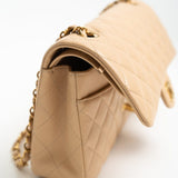 CHANEL Handbag Beige Lambskin Quilted Classic Flap Medium GHW - Redeluxe