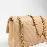 CHANEL Handbag Beige Lambskin Quilted Classic Flap Medium GHW - Redeluxe