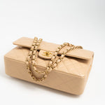 CHANEL Handbag Beige Lambskin Quilted Classic Flap Medium GHW - Redeluxe