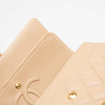 CHANEL Handbag Beige Lambskin Quilted Classic Flap Medium GHW - Redeluxe