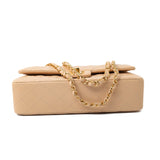 CHANEL Handbag Beige Lambskin Quilted Classic Flap Medium GHW - Redeluxe