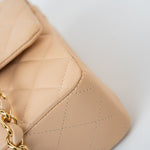 CHANEL Handbag Beige Lambskin Quilted Classic Flap Medium GHW - Redeluxe
