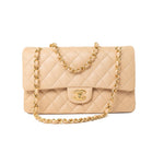 CHANEL Handbag Beige Lambskin Quilted Classic Flap Medium GHW - Redeluxe