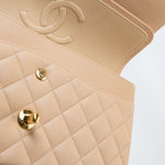 CHANEL Handbag Beige Lambskin Quilted Classic Flap Medium GHW - Redeluxe
