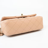 CHANEL Handbag Beige Lambskin Quilted Mini Rectangular Flap Light Gold Hardware - Redeluxe