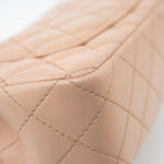 CHANEL Handbag Beige Lambskin Quilted Mini Rectangular Flap Light Gold Hardware - Redeluxe