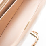 CHANEL Handbag Beige Lambskin Quilted Mini Rectangular Flap Light Gold Hardware - Redeluxe