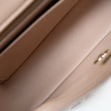 CHANEL Handbag Beige Lambskin Quilted Mini Rectangular Flap Light Gold Hardware - Redeluxe