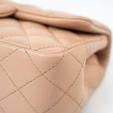 CHANEL Handbag Beige Lambskin Quilted Mini Rectangular Flap Light Gold Hardware - Redeluxe