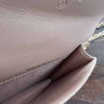 CHANEL Handbag Beige Micro Lambskin Quilted Coin Purse with Chain Aged Gold Hardware - Redeluxe