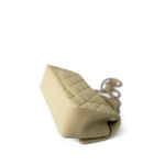 CHANEL Handbag Beige Pastel Yellow Lambskin Quilted Mini Top Handle Light Gold Hardware - Redeluxe