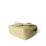 CHANEL Handbag Beige Pastel Yellow Lambskin Quilted Mini Top Handle Light Gold Hardware - Redeluxe