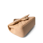 CHANEL Handbag Beige / Single Flap 23C Beige Lambskin Quilted Mini Rectangular Flap Light Gold Hardware - Redeluxe