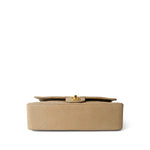 CHANEL Handbag Beige Vintage Dark Beige Lambskin Quilted Classic Flap Medium Gold Hardware - Redeluxe