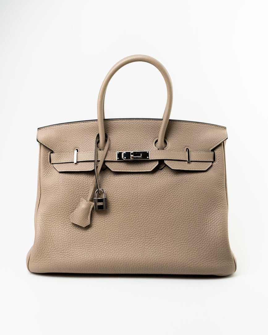 CHANEL Handbag Birkin 35 Gris Tourterelle Veau Togo Leather Palladium Played 2011 O - Redeluxe