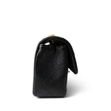 CHANEL Handbag Black 15B Black Caviar Quilted Mini Rectangular Flap Aged Gold Hardware - Redeluxe