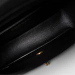 CHANEL Handbag Black 15B Black Caviar Quilted Mini Rectangular Flap Aged Gold Hardware - Redeluxe
