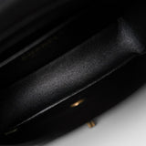 CHANEL Handbag Black 15B Black Caviar Quilted Mini Rectangular Flap Aged Gold Hardware - Redeluxe