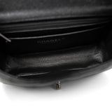 CHANEL Handbag Black 18C Black Glittery Caviar Quilted Mini Rectangular Flap - Redeluxe