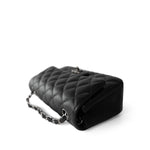 CHANEL Handbag Black 18C Black Glittery Caviar Quilted Mini Rectangular Flap - Redeluxe