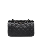 CHANEL Handbag Black 18C Black Glittery Caviar Quilted Mini Rectangular Flap - Redeluxe