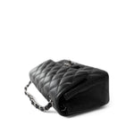 CHANEL Handbag Black 18C Black Glittery Caviar Quilted Mini Rectangular Flap - Redeluxe