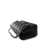CHANEL Handbag Black 18C Black Glittery Caviar Quilted Mini Rectangular Flap - Redeluxe