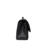 CHANEL Handbag Black 18C Black Glittery Caviar Quilted Mini Rectangular Flap - Redeluxe