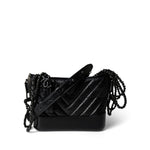 CHANEL Handbag Black 19B So Black Aged Calfskin Chevron Small Hobo Gabrielle Bag - Redeluxe