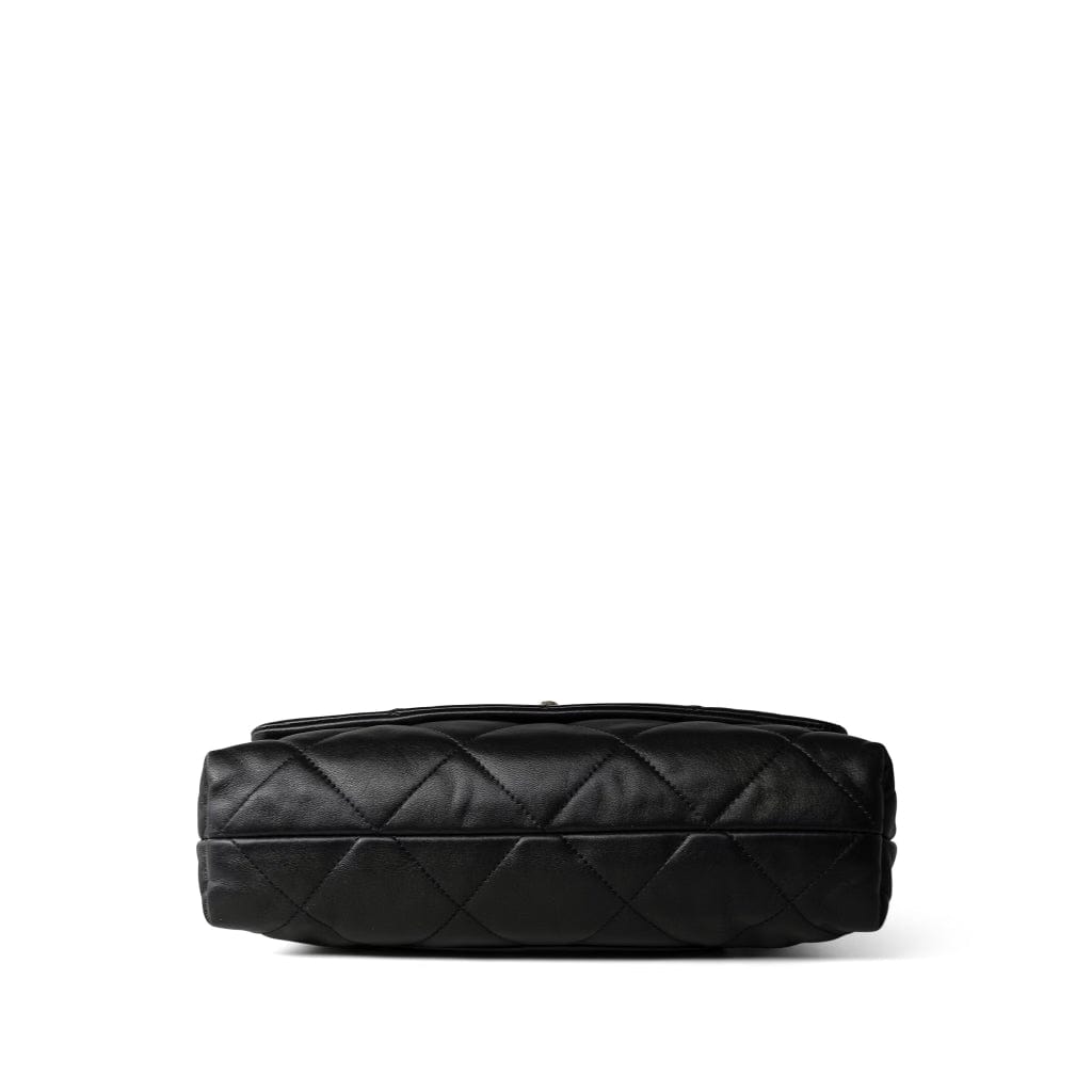 21C Black Lambskin Quilted Chanel Chain Single Flap Shoulder Bag