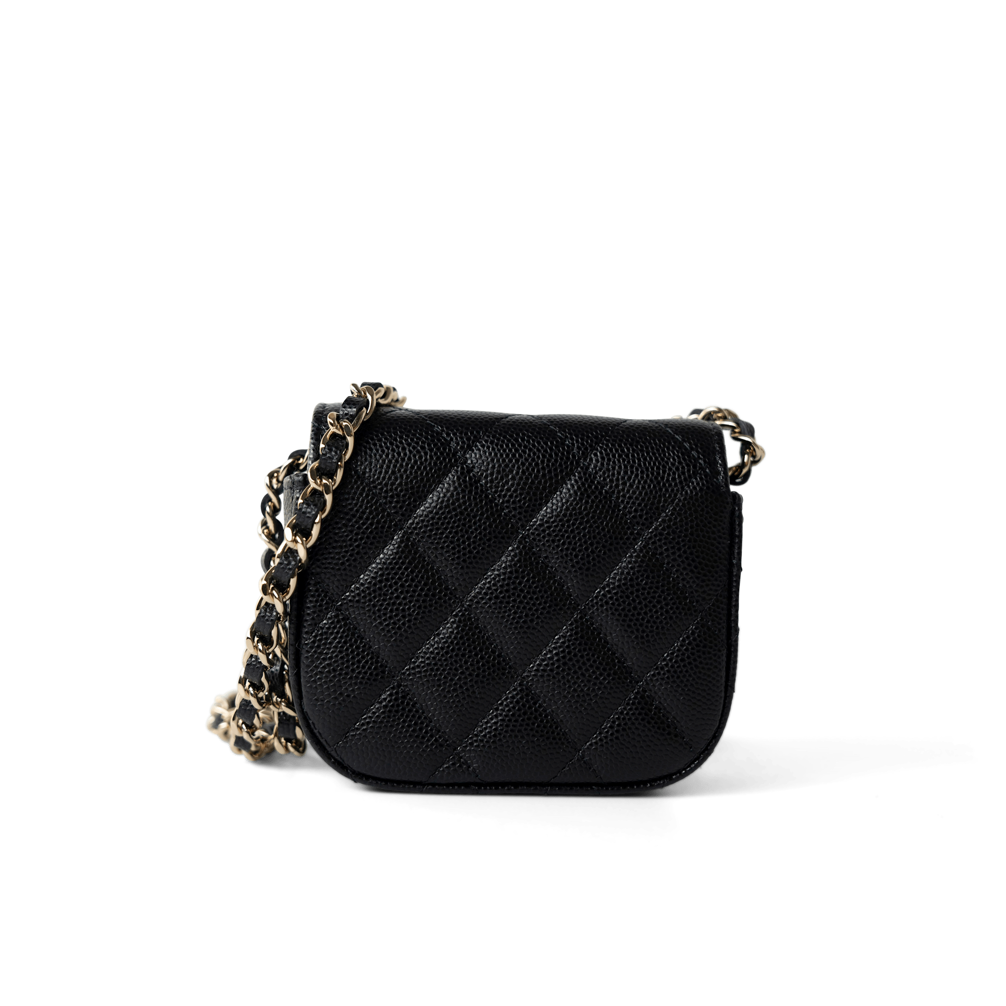CHANEL Handbag Black 22C Mini Vanity Caviar Quilted Black (micro size) - Redeluxe
