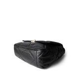 CHANEL Handbag Black 22P Black Lambskin Quilted Large 19 Flap Mixed Hardware - Redeluxe