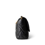 CHANEL Handbag Black 22P Black Lambskin Quilted Large 19 Flap Mixed Hardware - Redeluxe