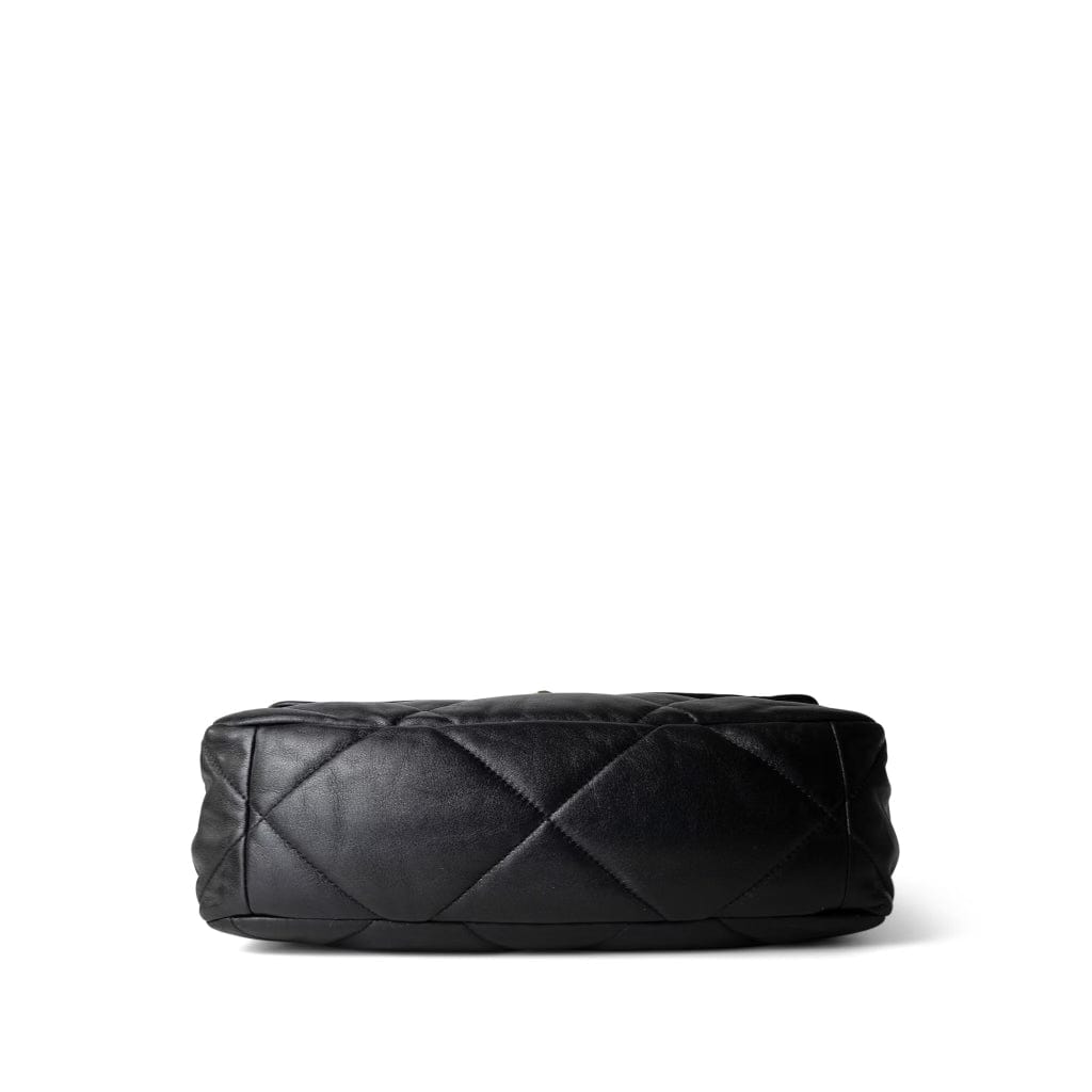 CHANEL Handbag Black 22P Black Lambskin Quilted Large 19 Flap Mixed Hardware - Redeluxe